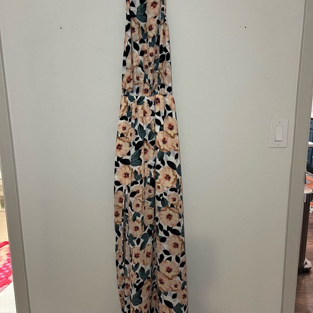 Show Me Your MuMu Floral Maxi Dress - Cream and Green